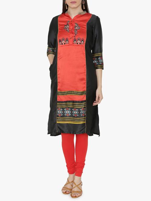 embroidered straight kurta - 15611372 - Very Small Image - 1