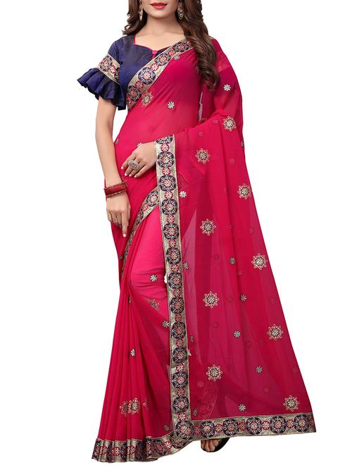 floral embroidered saree - 15611716 - Very Small Image - 1