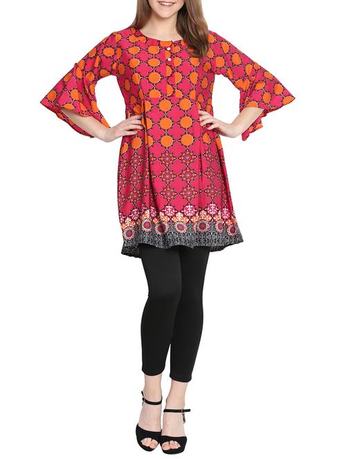 flared printed bell sleeves kurta - 15611727 - Very Small Image - 1