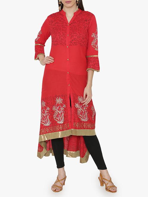 high low hem detail kurta - 15611871 - Very Small Image - 1