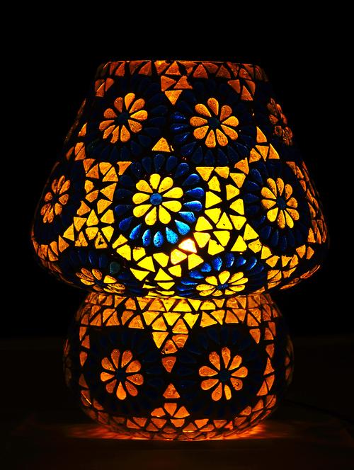 multicolour mosaic glass table lamp with shades for bedroom - 15612024 - Very Small Image - 1