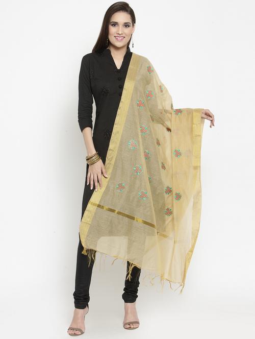 embroidered chanderi dupatta - 15612345 - Very Small Image - 1