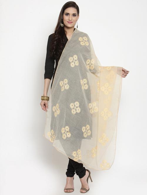 embroidered chanderi dupatta - 15612353 - Very Small Image - 1