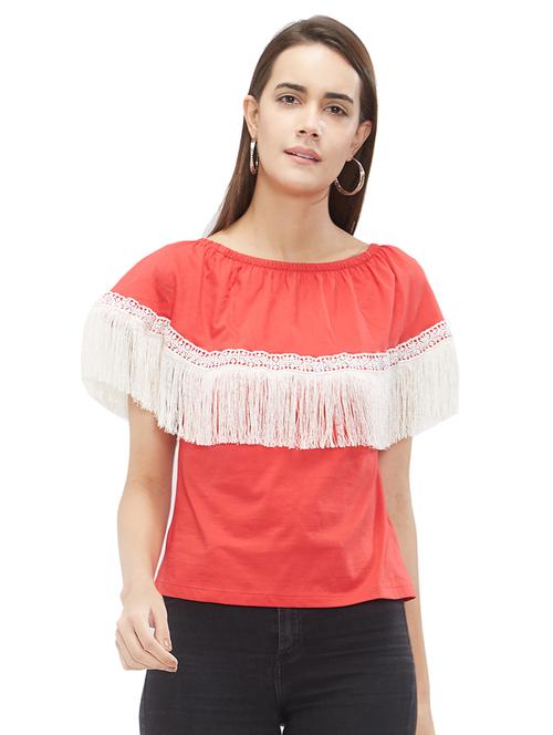 fringed lace detail top - 15612764 - Very Small Image - 1