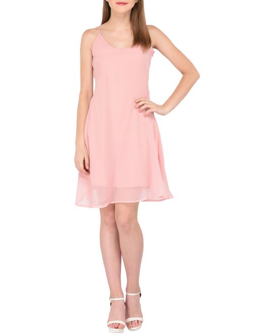 criss cross back detail a-line dress - 15612878 - Very Small Image - 1