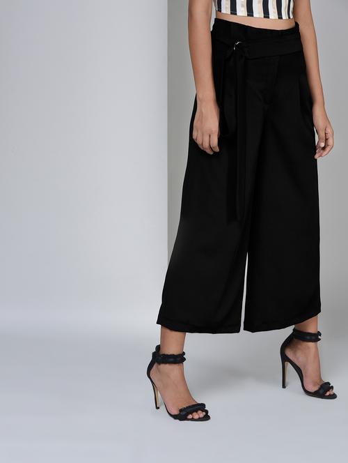 wide leg pleated belted trouser - 15613319 - Very Small Image - 1
