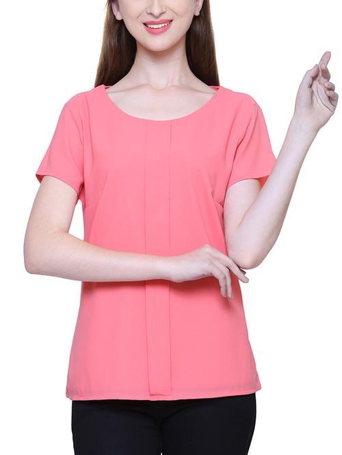 contrast binding pleated top - 15613326 - Very Small Image - 1