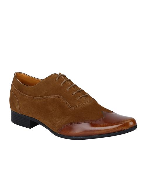 tan suede lace-up brouges - 15613386 - Very Small Image - 1