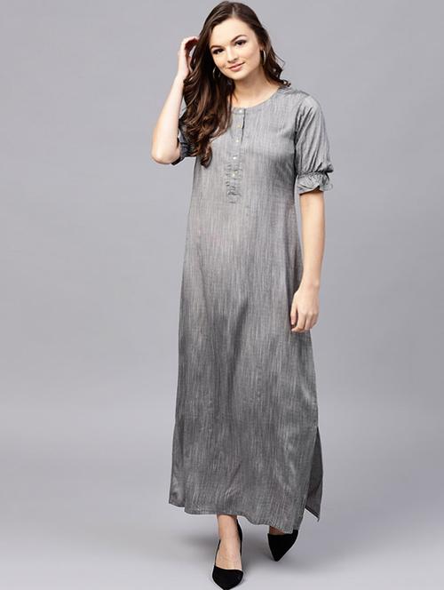 lantern sleeves a-line dress - 15614283 - Very Small Image - 1