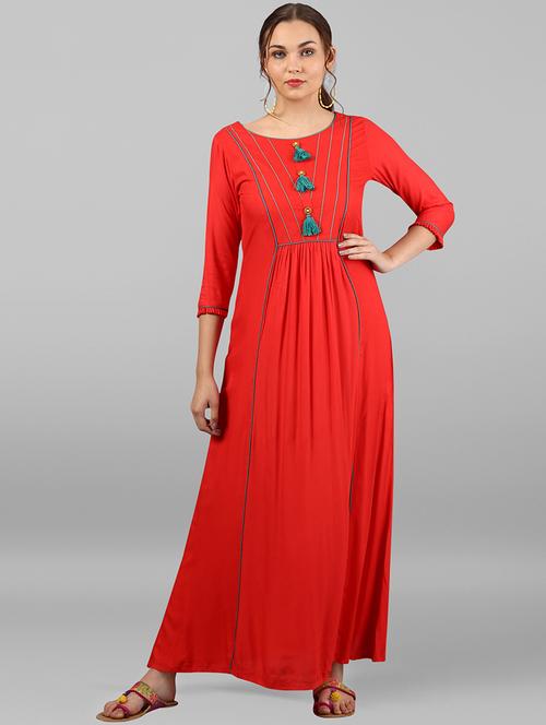 flared dress with tassels - 15614665 - Very Small Image - 1