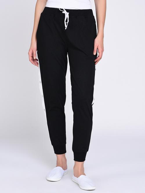 drawstring waist contrast taping jogger - 15614811 - Very Small Image - 1