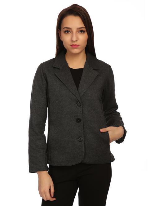 lapel neck solid blazer - 15614986 - Very Small Image - 1