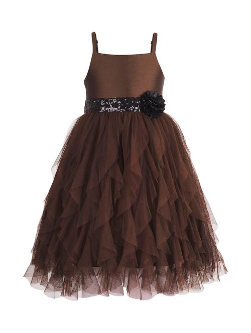 brown net frock - 15615256 - Very Small Image - 1