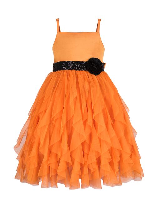 orange net frock - 15615258 - Very Small Image - 1