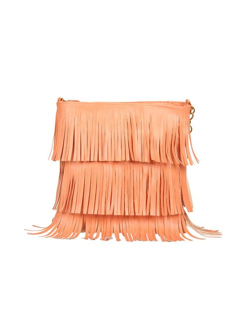 orange leatherette (pu) sling bag - 15615259 - Very Small Image - 1