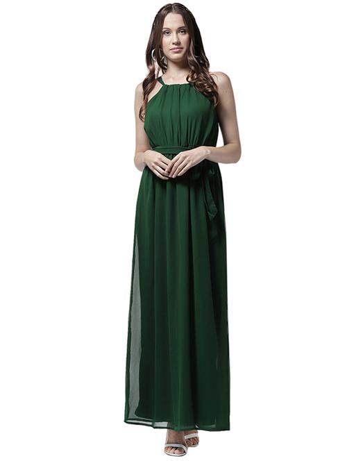 halter neck solid maxi dress - 15615410 - Very Small Image - 1