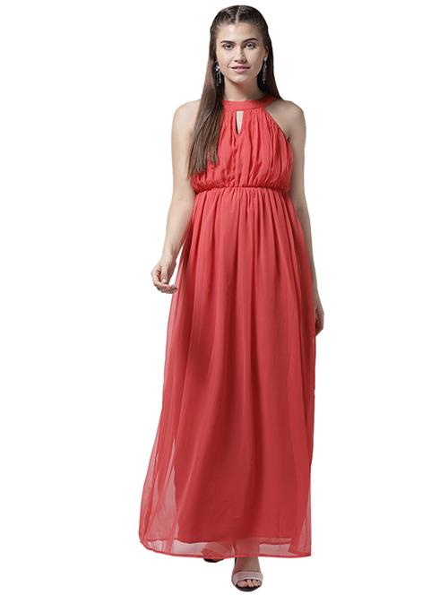 keyhole neck blouson maxi dress - 15615415 - Very Small Image - 1