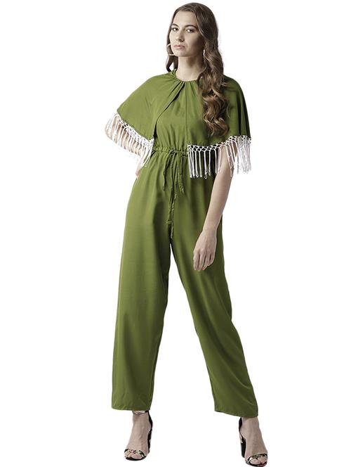 drawstring waist fringed hem jumpsuit - 15615422 - Very Small Image - 1