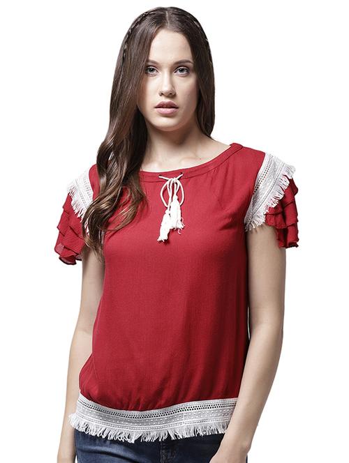 fringed lace detail top - 15615448 - Very Small Image - 1
