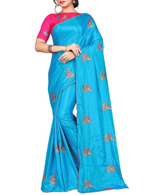conversational embroidered saree with blouse - 15615583 - Very Small Image - 1