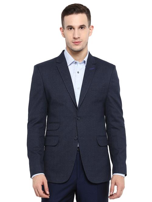 navy blue polyester single breasted blazer - 15615620 - Very Small Image - 1