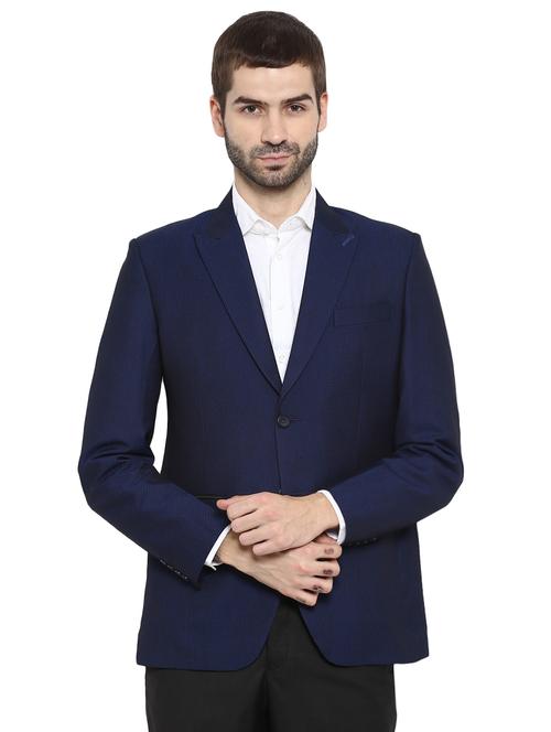 navy blue polyester single breasted blazer - 15615622 - Very Small Image - 1