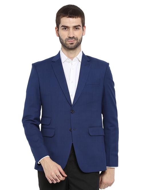 blue polyester single breasted blazer - 15615628 - Very Small Image - 1