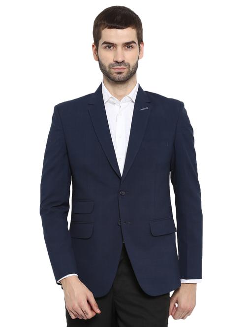 blue polyester single breasted blazer - 15615636 - Very Small Image - 1