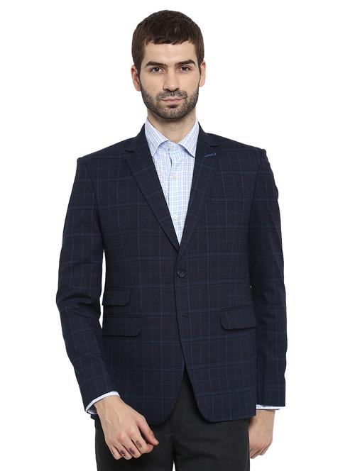 navy blue polyester single breasted blazer - 15615637 - Very Small Image - 1