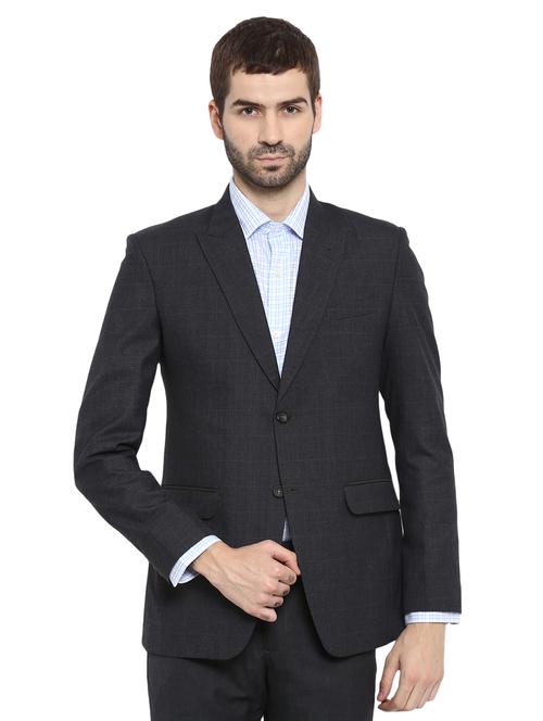 grey polyester single breasted blazer - 15615640 - Very Small Image - 1