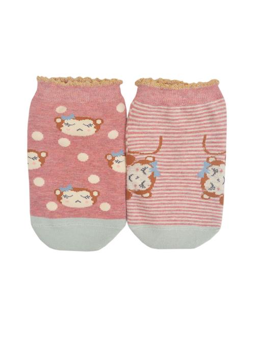 set of 2 multi colored cotton ankle length sock - 15616166 - Very Small Image - 1