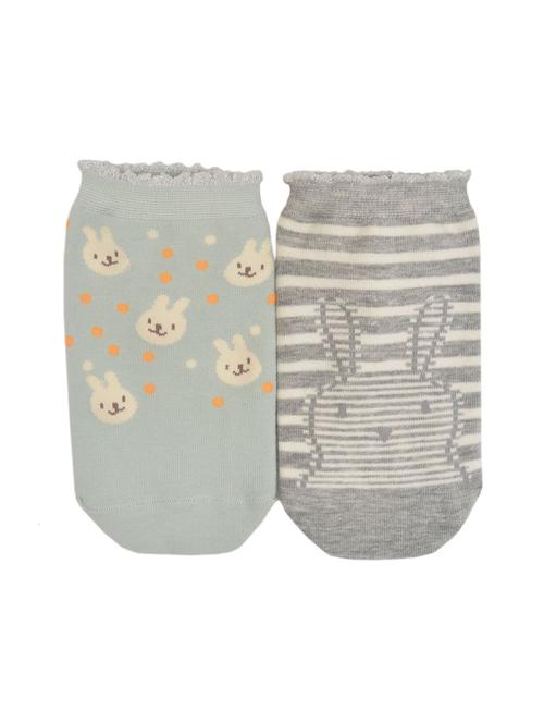 set of 2 multi colored cotton ankle length sock - 15616167 - Very Small Image - 1