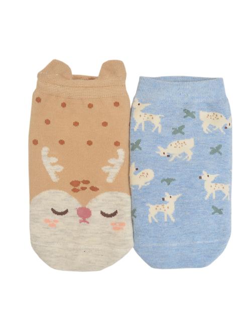 set of 2 multi colored cotton ankle length sock - 15616169 - Very Small Image - 1