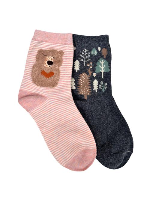 set of 2 multi colored cotton ankle length sock - 15616174 - Very Small Image - 1