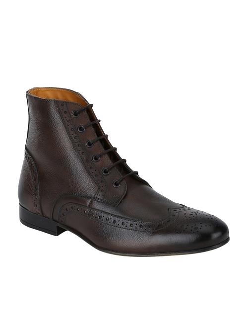 brown leather high ankle boots - 15616461 - Very Small Image - 1