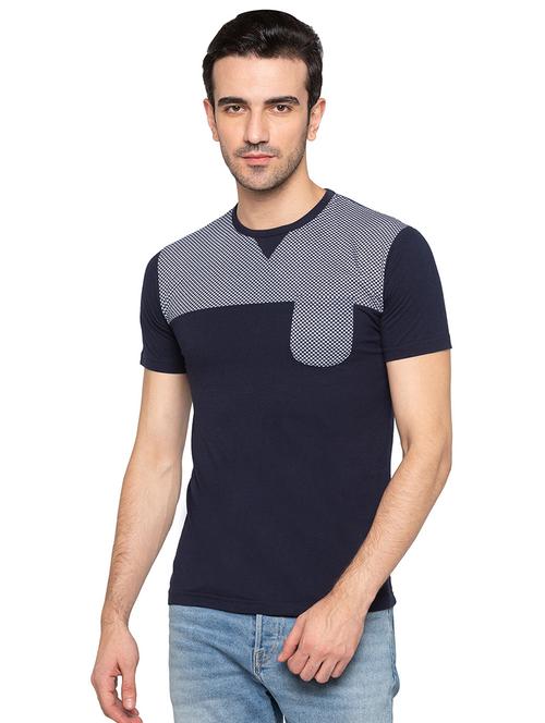 navy blue cotton pocket t-shirt - 15616855 - Very Small Image - 1