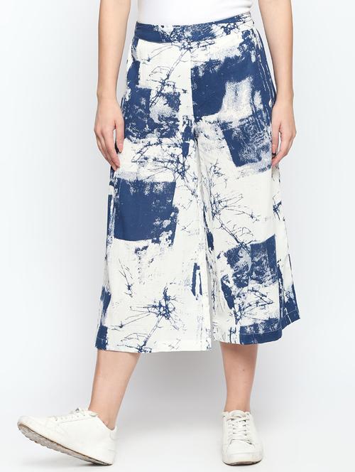 elasticated waist mid rise flared palazzo - 15617008 - Very Small Image - 1