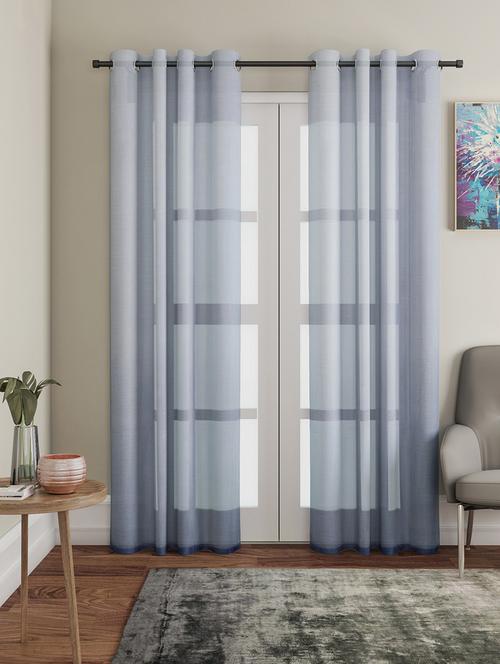 grey design 1 melody sheer door curtains 4.5 ft x 7.5 ft. (54" x 90 - 15619745 - Very Small Image - 1