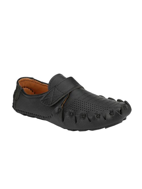 black leatherette slip on loafers - 15619846 - Very Small Image - 1