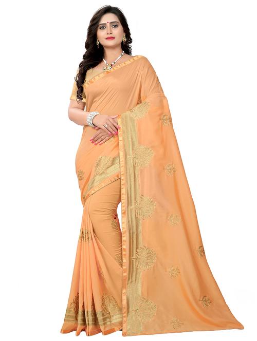 zari embroidered saree with blouse - 15619867 - Very Small Image - 1