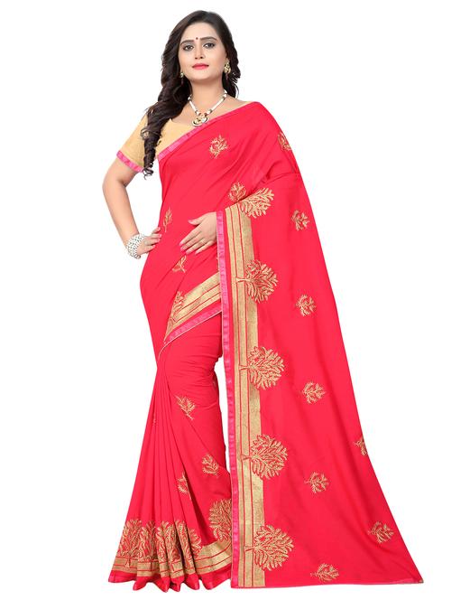 zari embroidered saree with blouse - 15619870 - Very Small Image - 1