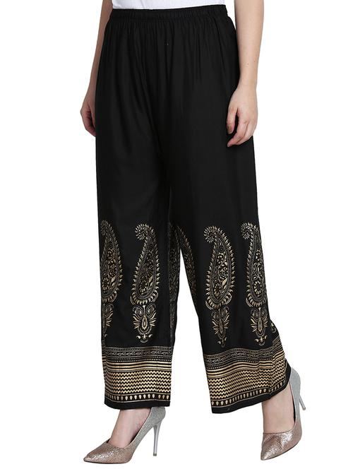foil printed flared palazzo - 15620003 - Very Small Image - 1