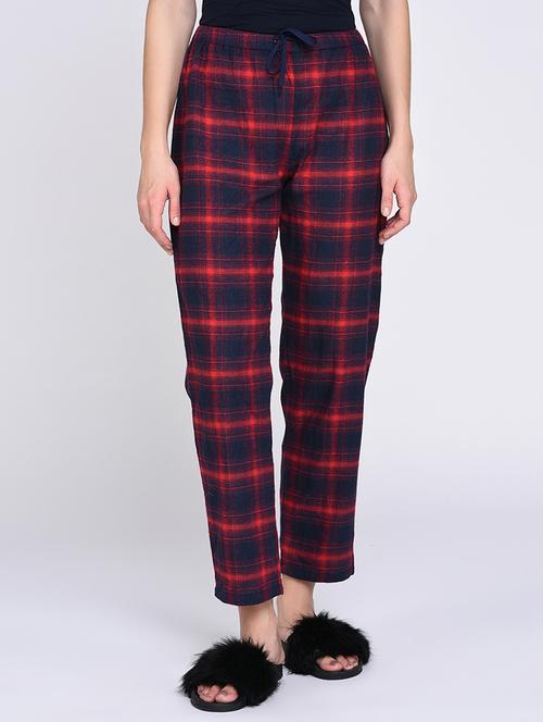 drawstring waist checkered pajama - 15620423 - Very Small Image - 1