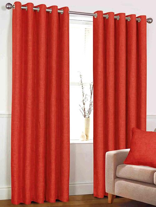 textured rust art silk 43 x 87 inch door curtains (set of 2 ) - 15620523 - Very Small Image - 1