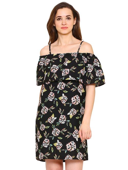 overlay floral a-line dress - 15620825 - Very Small Image - 1