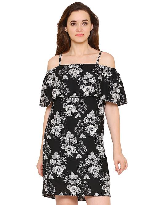 overlay floral a-line dress - 15620826 - Very Small Image - 1