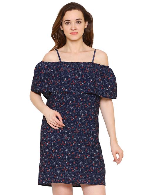 overlay ditsy floral a-line dress - 15620827 - Very Small Image - 1