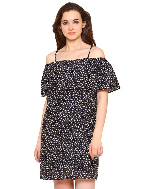 overlay ditsy floral a-line dress - 15620828 - Very Small Image - 1