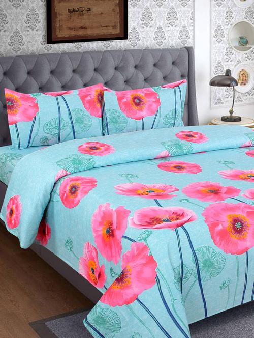cotton double bedsheet with 2 pillow covers - 15621356 - Very Small Image - 1