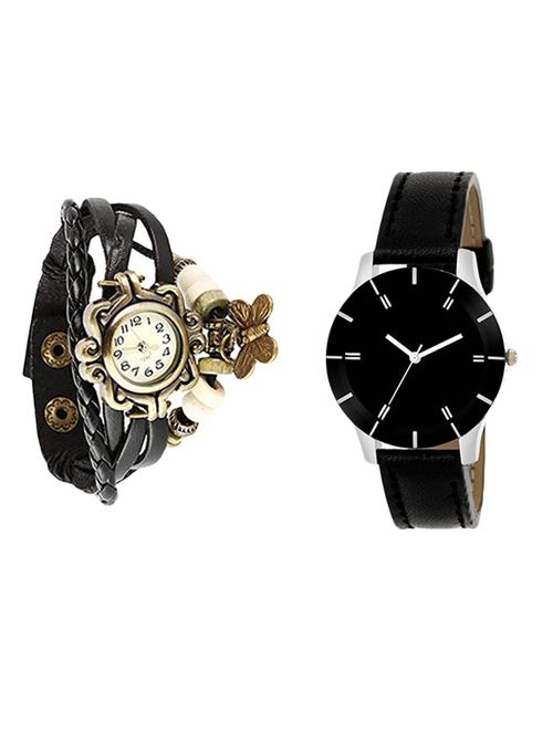 set of 2 round dial analog watch combo - 15621964 - Very Small Image - 1